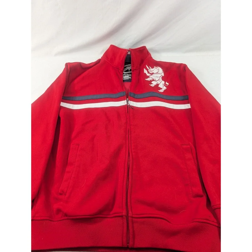 Vintage Ecko Unltd The Royal Rhino Track Jacket Mens Med Red Logo Full Zip Retro